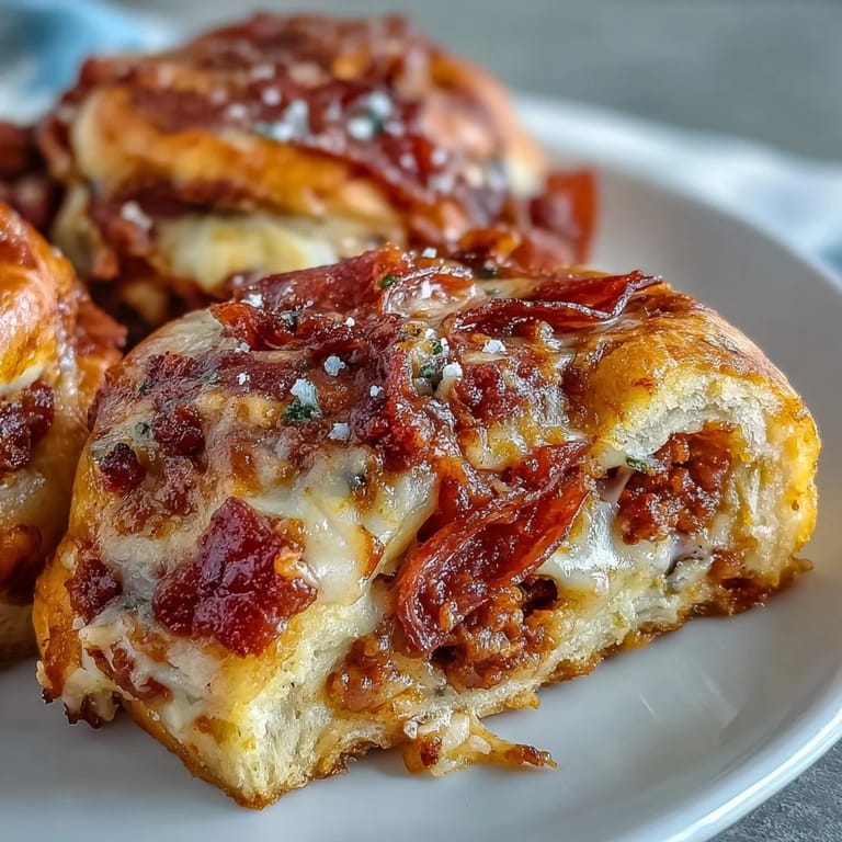 Serving Irresistible High Protein Pepperoni Pizza Rolls with a side of warm marinara sauce on a rustic wooden table.