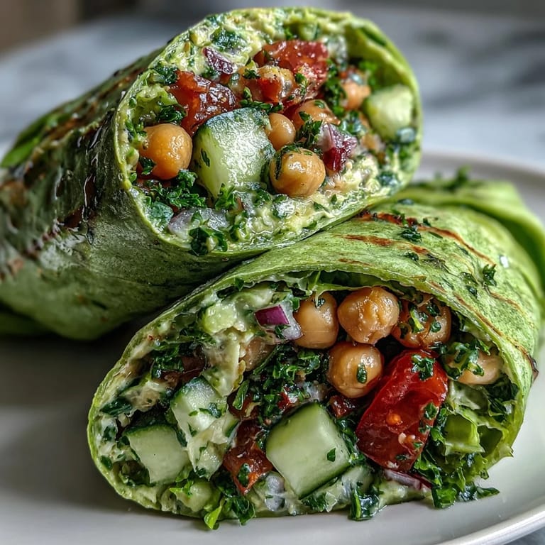 Fresh lettuce shells filled with avocado chickpea salad, perfect for a healthy light lunch.