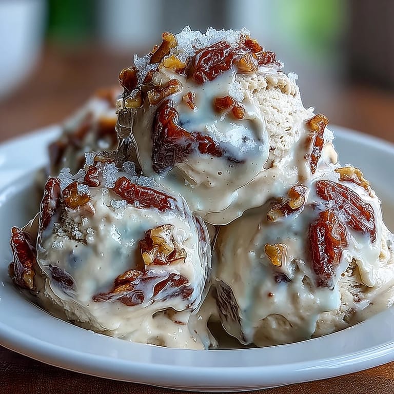 Velvety homemade tahini ice cream swirled with date compote and finished with flaky sea salt.  