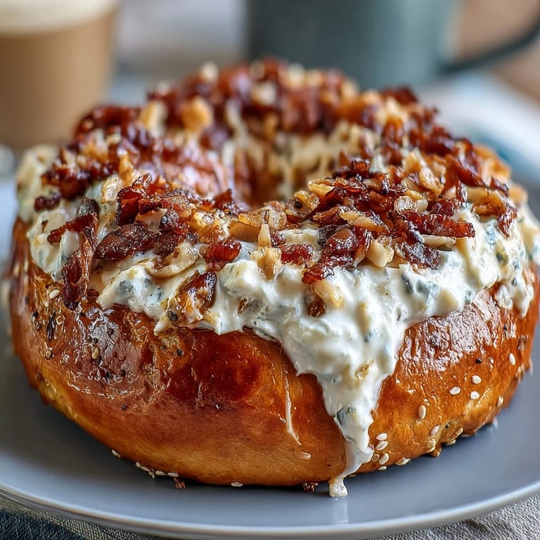 Soft, protein-packed bagels sprinkled with everything bagel seasoning, paired with a zesty Greek yogurt dip for a satisfying breakfast or snack.  