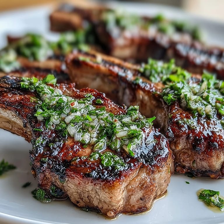 Juicy lamb chops with a bright mint gremolata, perfect for an elegant Easter dinner or special occasion.