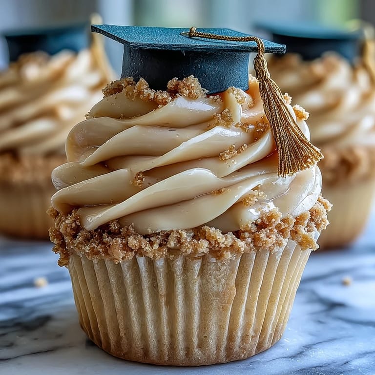 Celebrate graduation with festive cupcakes topped in decadent buttercream and shiny black and gold fondant caps.  