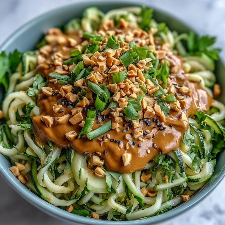 A beautiful bowl of Cold Peanut Sesame Noodles, chilled and flavorful.