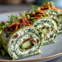 Spinach pinwheel wraps with herb cream cheese, layered with crisp veggies for a colorful, bite-sized snack.